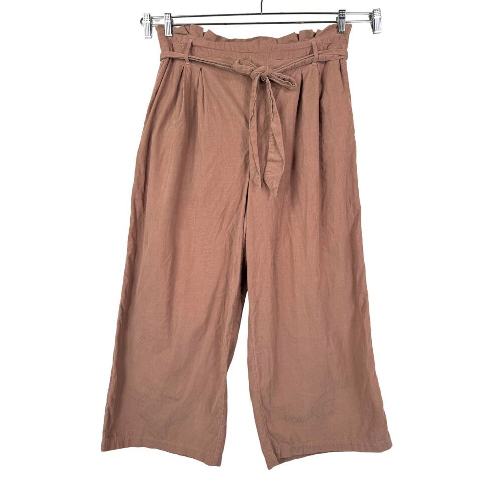 American Eagle Corduroy Super wide leg crop pants light pink sz XL